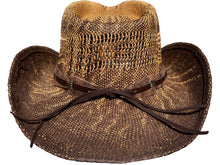 Load image into Gallery viewer, Brown cowboy hat facing behind.

