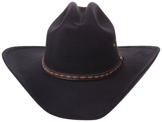 Brown cowboy hat facing front.
