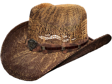 Brown cowboy hat facing left.