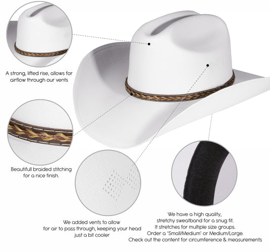 White Stallion Pinch Style Cowboy Hat