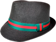 Load image into Gallery viewer, Black Fedora Red Green Band For Men &amp; Women
