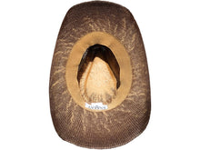 Load image into Gallery viewer, View of brown cowboy hat from the bottom.
