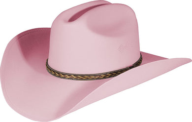 Pink cowgirl hat faced left.