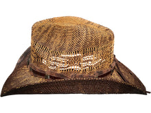 Load image into Gallery viewer, Side-view of brown cowboy hat.
