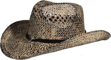 Brown straw cowboy hat facing left.